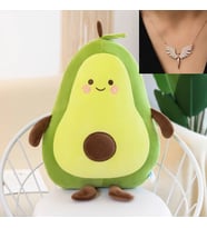 Avokado Pelüş Yastık 50cm Ve Melek Kolye Hediyeli (Yeşil)