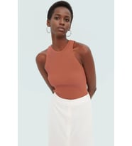 Kadın Bisiklet Yaka Fitted Viskoz Bluz Rahat Yazlık Günlük Modern Stil Özel Tasarım (Kahverengi)