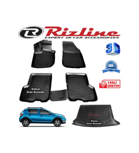 Dacia Sandero Stepway 3d Paspas+ 3d Bagaj Havuzu 2007-2020 Arası Siyah Set Uyumlu