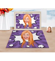 BK Gift Kişiye Özel Kadın Yüz Karikatürlü 1000 Parça Profesyonel Puzzle-1