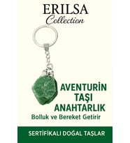 Sertifikalı Ham İşlenmemiş Aventurin Taşı Anahtarlık – Şans, Bolluk ve Denge Taşı (Çok Renkli)
