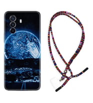 Huawei Nova Y70 Y90 Nova 9 SE  Kılıf Boyun Asklı Rasta Silikon Mavi Gece 1605