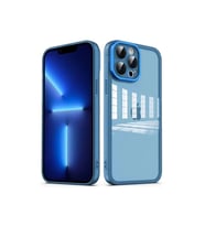 Apple iPhone 13 Pro Uyumlu Kılıf Kamera Korumalı Transparan Zore Post Kapak (Mavi)
