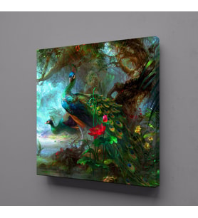 YAĞLI BOYA TAVUSKUŞU KANVAS TABLO 110x110cm (Karışık)