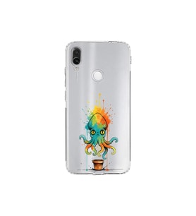 Redmi Note 7 ile uyumlu Splash ahtapot tasarımlı şeffaf silikon kılıf