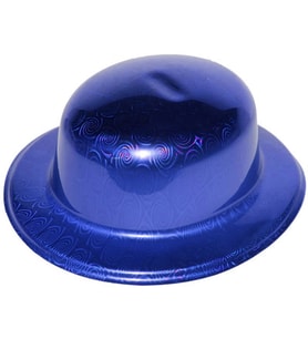 Mavi Renk Hologramlı Plastik Yuvarlak Melon 27x24 Cm