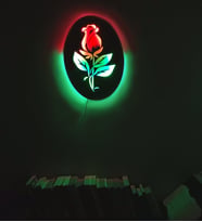 Mony Tasarım Led Işıklı Dekoratif Gül Tablo Duvar Süsü Dekorasyon