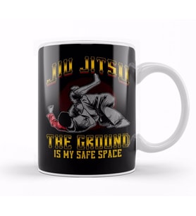 Funny Jiu Jitsu BJJ The Ground Is My Safe Space Kupa Bardak Porselen