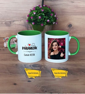 Paramedik Kupa Bardak Yeşil Fotoğraflı Paramedikler Günü Tıp Bayramı Hediyesi