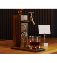 BK Gift Kişiye Özel Kabartma İsimli Musluklu Doğal Ahşap İçki Standı, Home Bar, Viski Çeşmesi, İçecek Dispenseri, Ahşap İçecek Çeşmesi-29