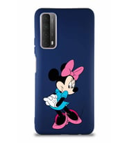 Huawei Y7A Soft Premier Kapak Minnie Mouse-F Tasarımlı Silikon Kılıf - Lacivert (Şeffaf)