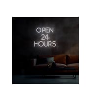 OPEN 24 HOURS Yazılı Neon Tabela