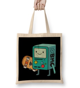 Cute Adventure Time Bmo 02 Bez Çanta Uzun Saplı