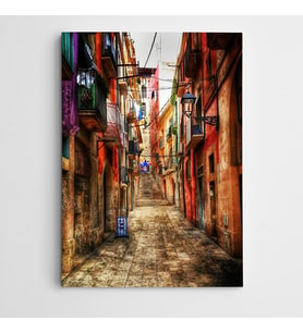 Sokak Manzara Modern Sanat  Kanvas Tablo