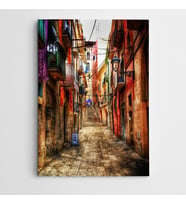 Sokak Manzara Modern Sanat  Kanvas Tablo