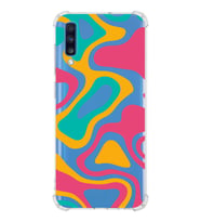 Samsung Galaxy A70  Köşe Korumalı Antişok Kapak Renkli Desen Tasarımlı Şeffaf Silikon Kılıf