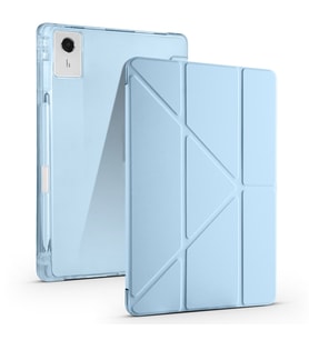 Lexroo Lenovo Idea Tab Plus 12.1 Kılıf Tri Folding Kalem Bölmeli Standlı Kılıf - Mavi