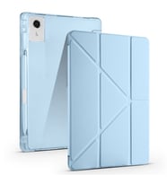 Lexroo Lenovo Idea Tab Plus 12.1 Kılıf Tri Folding Kalem Bölmeli Standlı Kılıf - Mavi