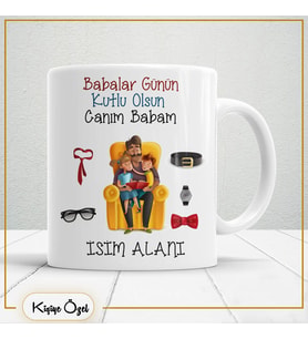 Babalar Günü Özel Hediye Çay Kahve Kupa Bardak-baba16