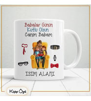 Babalar Günü Özel Hediye Çay Kahve Kupa Bardak-baba16