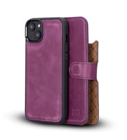 Bouletta Apple iPhone 14 Plus Uyumlu Deri Cüzdanlı Kılıf MWWN CZ7 Mor