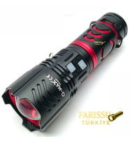 Q-MAX  Profesyonel Şarj Edilebilir Uzun Menzilli El Feneri 150W 15000 Lümen Zoomlu – Çantalı Set