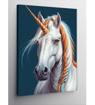 Kanvas Tablo Parlak Beyaz Unicorn