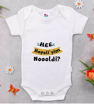 BK Kids Hopaliyim Tasarımlı Beyaz Bebek Body Zıbın-1