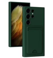 Galaxy S24 Ultra Kılıf Kelvin Kartvizitli Silikon - Koyu Yeşil