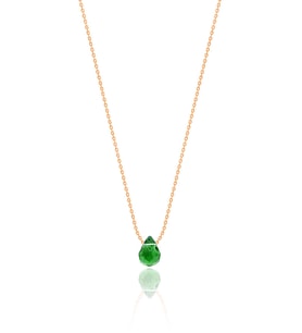 Kolye Rose Gümüş Bayan Kolyesi Yeşil Kristal Taşlı Kolye Uc-497