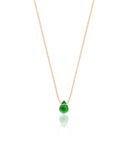 Kolye Rose Gümüş Bayan Kolyesi Yeşil Kristal Taşlı Kolye Uc-497