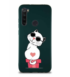 Xiaomi Redmi Note 8 Soft Premier Kapak Coolcat Tasarımlı Silikon Kılıf - Yeşil (Şeffaf)