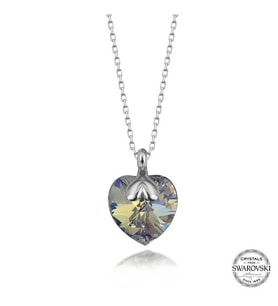 Swarovski Crystal Taşlı Kalp Gümüş Kadın Kolye