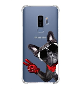 PrintiFy Samsung Galaxy S9 Plus Uyumlu Köpek 2 Baskılı Şeffaf Köşe Korumalı Antişok Kılıf