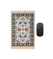 Bursa İpek Hardal Dekoratif Küçük Halı Mousepad