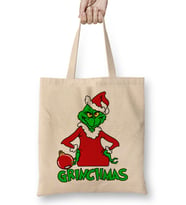 Yılbaşı Yeni Yıl Konseptli Christmas Grinchmas Become Santa Bez Çanta Uzun Saplı