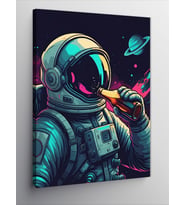 Kanvas Tablo Neon Astronot
