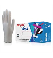 Beybi Vinil Şeffaf Muayene Eldiveni Pudrasız ( L ) 1 Kutu