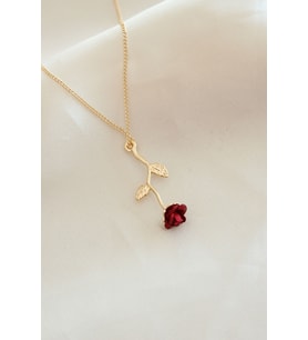 Kırmızı Gül Figürlü Kolye TJ-BKO6392