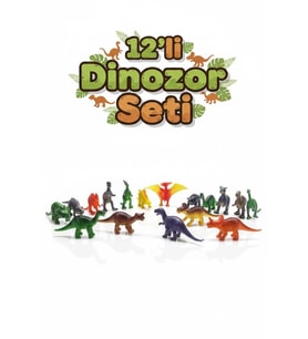 12'li Paket Mini Dinozor Oyuncak Seti - Eğitici Hayvan Figürleri - Çocuklar İçin Plastik Figür Seti