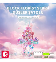 Sembo Block Düşler Şatosu – Block Florist Serisi Yapı Bloğu Seti  822 Parça (Pembe)