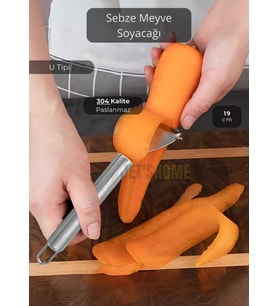 Sebze Soyacağı Paslanmaz Meyve Soyacağı U Tipi Soyacak Çelik 19 cm