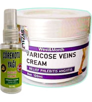 Varicose Veins Cream Bakımı West&month 100 ml Var.is + Heidye 30 ml Çörek Otu Agri Yağı RVER:008