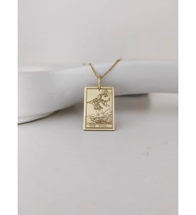 24 Ayar Has Altın Kaplama  The Fool Tarot Gümüş Kolye