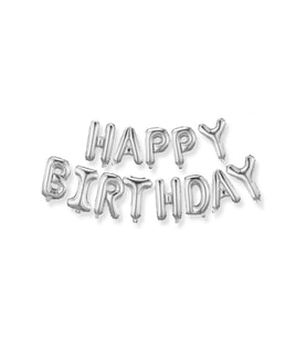 Happy Bırthday Gümüş Set Balon