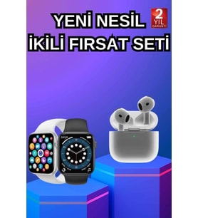 3.nesil Tws Bluetooth Kulaklık Ve Dokunmatik Ekran Akıllı Saat Sesli Görüşme