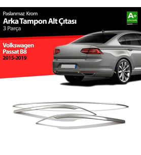 Drs Tuning Passat Uyumlu B8 Krom Arka Tampon Alt Çıtası 3 Parça 2015 Üzeri