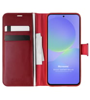 Microsonic Samsung Galaxy A36 Kılıf Delux Leather Wallet Kırmızı (Kırmızı)