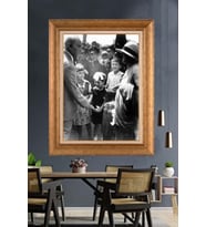 Altın Varaklı Çerçeveli Paspartulu Atatürk Tablo TR1169 (Gold)