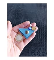 Mini Bebek Cevşen Dualı Kolye Muska Hakiki Deri El Yapımı Üçgen